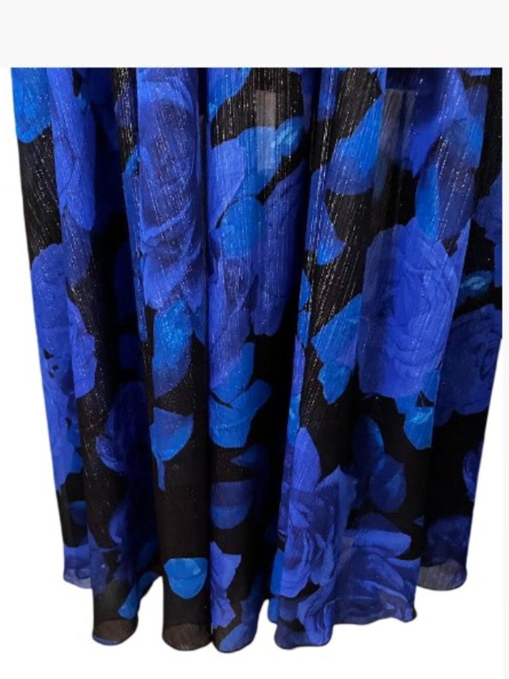 Alex B Nites Metallic Shimmering Floral Maxi Wrap Dress Size 14 Like New - Picture 7 of 12